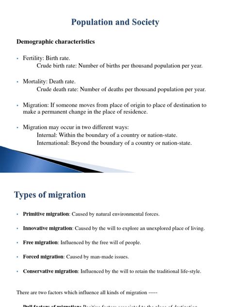 Population And Society Pdf Human Migration Society