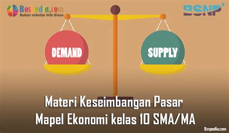 Materi Keseimbangan Pasar Mapel Ekonomi Kelas 10 Smama Bospedia