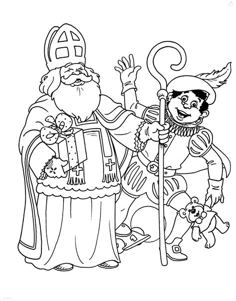 Kleurplaat Knutselen Sinterklaas Sinterklaas Zwarte Piet