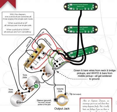I have attached a sd wiring diagram for a modern setup with what i believe to be push/pull coil splits. Coil tapping multiple pickups - Anyone used this diagram? | Squier-Talk Forum