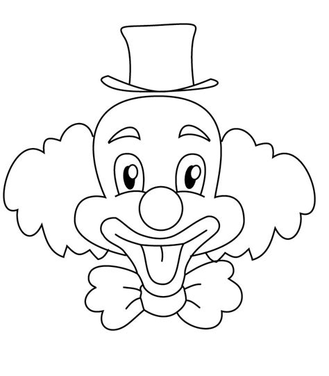 Coloriage clown avec un sourire pour amuser les enfants. tete clown dessin