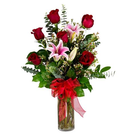 Lily And Rose Combo Bouquet Mebane Nc Florist Gallery Florist And Ts