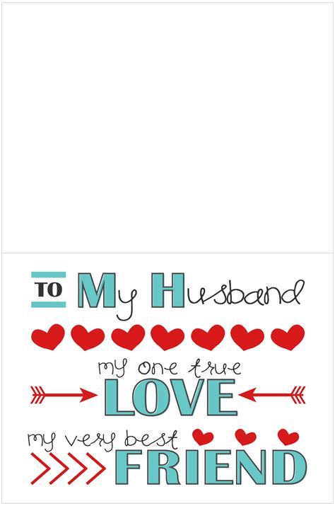 Printable Valentine Cards Husband Free