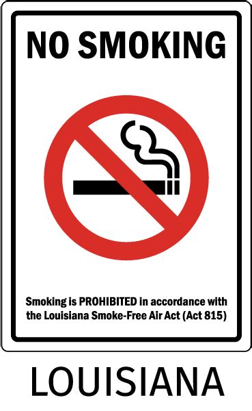 Louisiana No Smoking Sign Claim Your 10 Discount