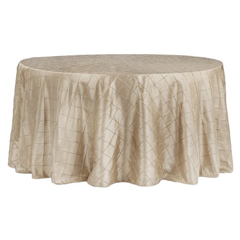 Pintuck 132 Inch Round Tablecloth Champagne At Cv Linens