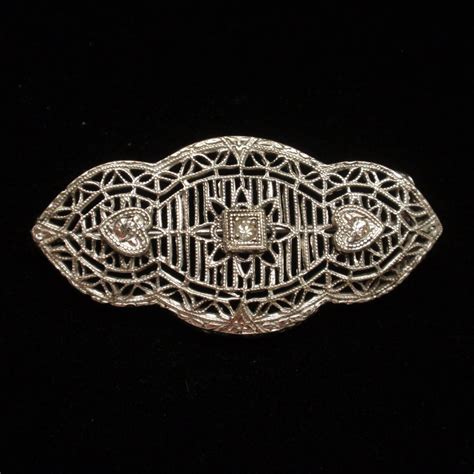 Antique Brooch Pin White Metal Filigree World Of Eccentricity And Charm