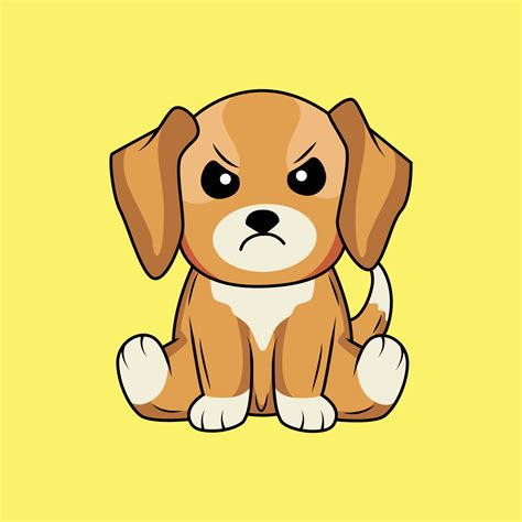 Cute Angry Dog Cartoon Sticker Vector Illustration 22795474 Vector Art