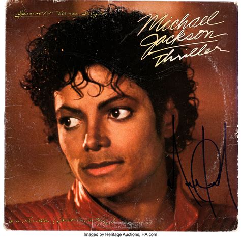 Michael Jackson Signed Thriller 12 Single Cover Epic 1983