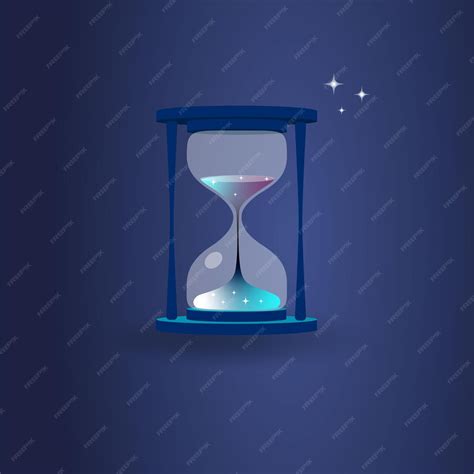 Premium Vector Magic Hourglass Illustration Blue Background