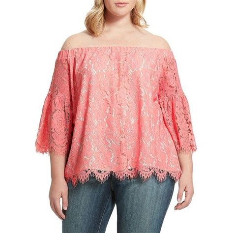 Jessica Simpson Plus Women S Solid Lace Top Liked On Polyvore
