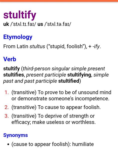 What Does Stultify Mean Etymology Of English Words Game