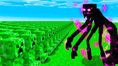 1000 Creepers Vs Enderman Mutante En Minecraft Youtube