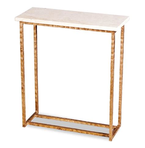 Introductions here is our marble simple c side table. Edland Modern Gold leaf Cream Marble End Table | Kathy Kuo Home