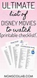 Free Disney Movies List of 500 Films on Printable Checklists