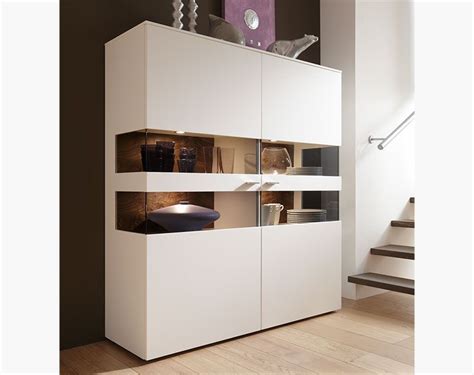 Modern Tall 2 Door Felino Cabinet In Choice Of White Grey Or Taupe