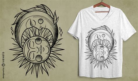 Diseños Vectoriales De Sol Y Luna Para Camisetas Y Más Merch