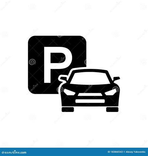 Car Parking Sign Icon On Isolated White Background Eps 10 Vector Stock