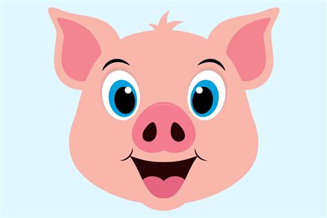 Pig Cut File Pig Head Svg Dxf Pig Face Clipart Farm Svg Pig With My