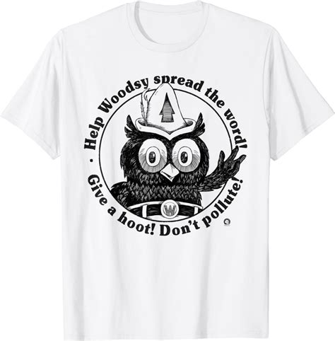 Amazon Com Woodsy Owl Give A Hoot Don T Pollute Vintage T Shirt Clothing