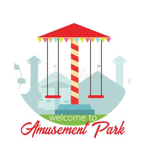 Welcome To Amusement Park Amusement Park Landscape In Flat Style