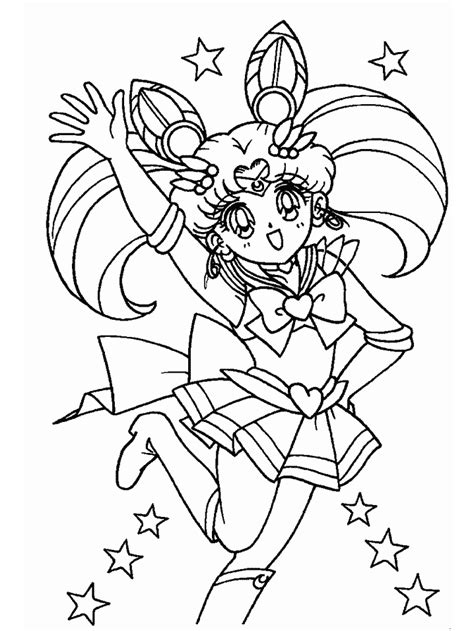 Mini Sailor Moon Anime Coloring Pages For Kids Printa