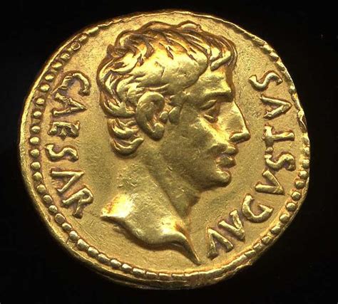A Coin With The Head Of Caesar Augustus On It Ancient Roman Coins