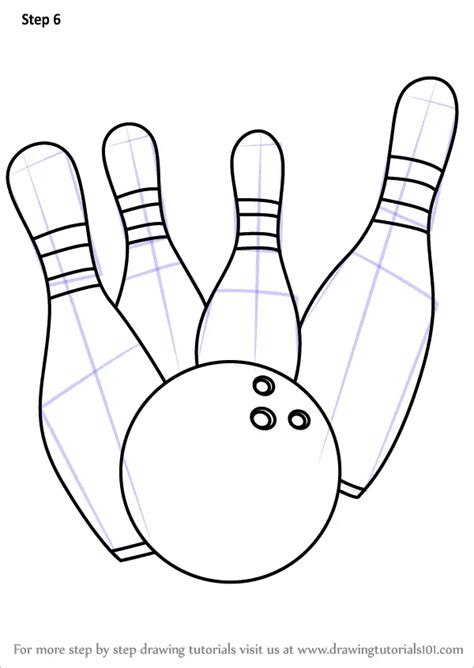 How To Draw Bowling Pins Other Sports Step By Step
