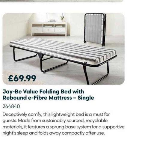 Jay Be Value Folding Bed With Rebound E Fibre Mattress Single Offer