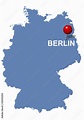Berlin auf Deutschlandkarte Stock-Vektorgrafik | Adobe Stock