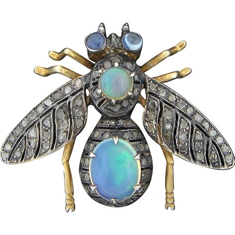 9k Gold Jeweled Bee Pin Vintage Bee Jewelry Insect Jewelry Jewelry