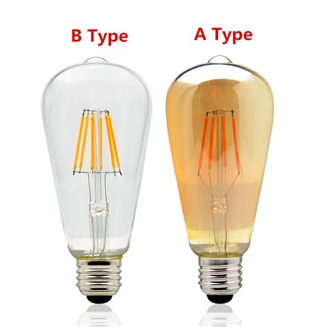Ac 220v Vintage Edison Dimmer Light E27 Led Bulbs St64 Warm White 2200k