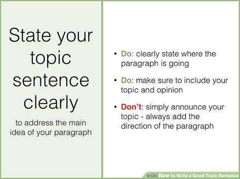 How To Write A Good Topic Sentence With Sample Topic Sentences
