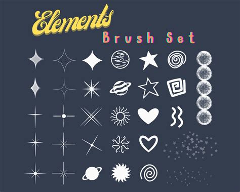 Elements Brush Stamps for Procreate Sparkle Brush Procreate | Etsy | Procreate stamps free ...