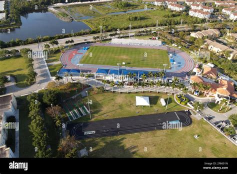 An Aerial View Of The Track And Field Stadium At The Ansin Sports