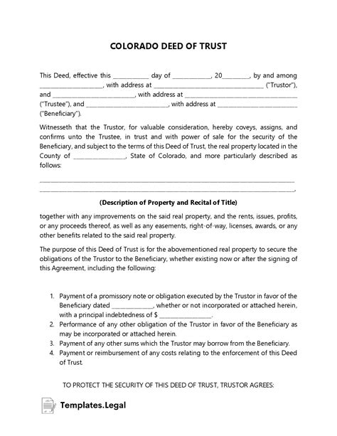 Colorado Deed Forms And Templates Free Word Pdf Odt
