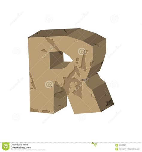 Letter R Stone Font Rock Alphabet Symbol Stones Crag Abc Sign Stock