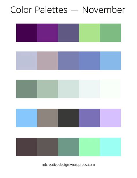 Color Palettes November Color Palette Coordinating Colors