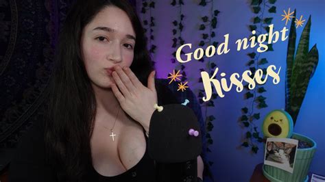 Asmr Kissing You Goodnight Mouth Sounds Hand Movements Face Touching 💙 Youtube
