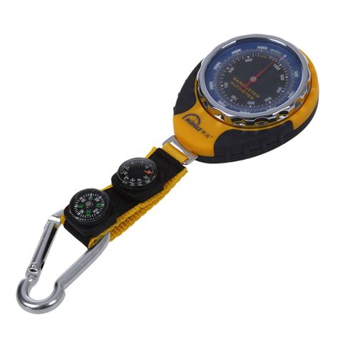 4in1 Compass Barometer Thermometer With Carabiner Camping Hiking Y0x0