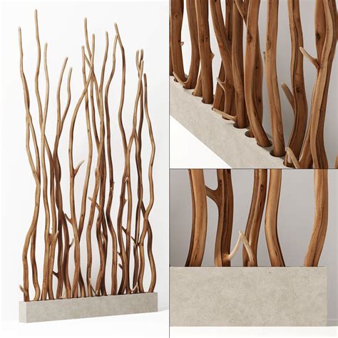 3d Model Branch Folding Screen Decor N1 Cgtrader