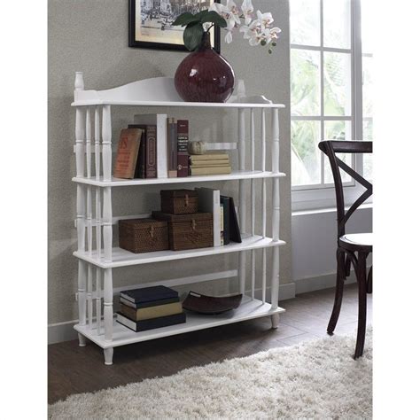 Altra Furniture Daysha 4 Shelf Spindle Leg Bookcase In White 9633096