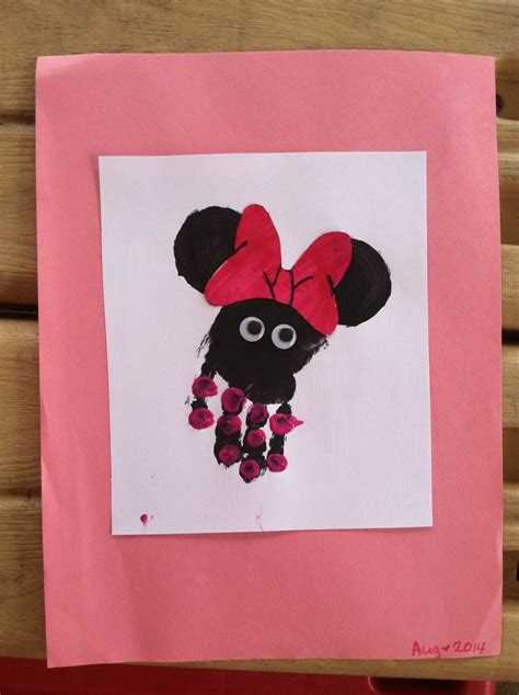 Minnie Mouse Handprint Art Crafts Handprint Pinterest Handprint