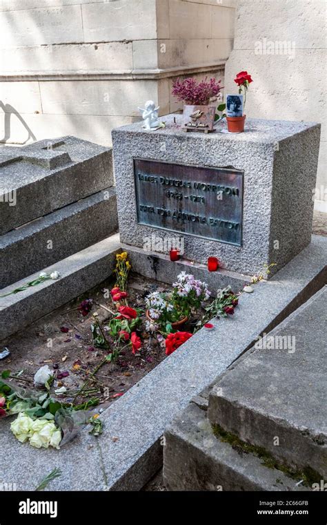 The Grave Of Jim Morrison Of The Doors In Père Lachaise Cemetery