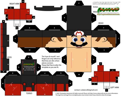 Red Star Mario Cubeecraft Papercraft By Marcokobashigawa On