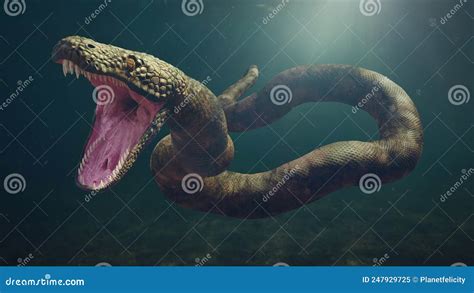 Titanoboa Cerrejonensis In Water The Longest Snake That Ever Lived 3d