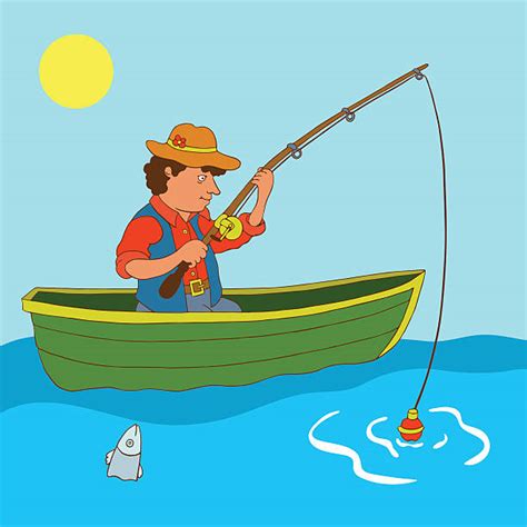 Man Fishing Clip Art Vector Images And Illustrations Istock