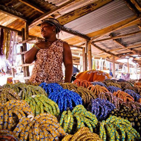 Krobo Bead Market At Makola Market In Accra Ghana West Africa
