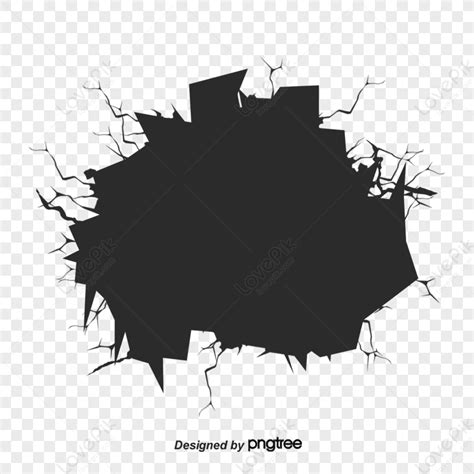 Walls Crack Hole Effect Broken Walls Decoration Cracked Hole Png White