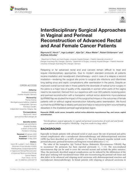 Pdf Interdisciplinary Surgical Approaches In Vaginal And Perineal Reconstruction Of Advanced