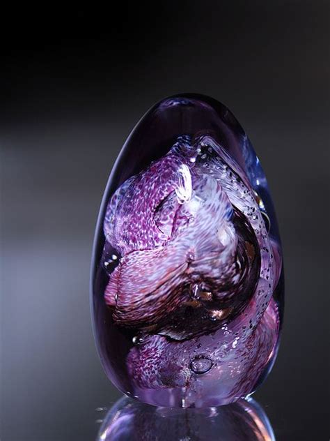 Glass Egg Purple Glass Glass Art Glass Sculpture